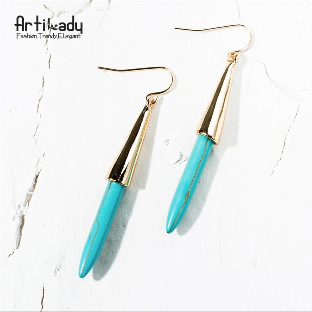 Turquoise and Gold Earrings